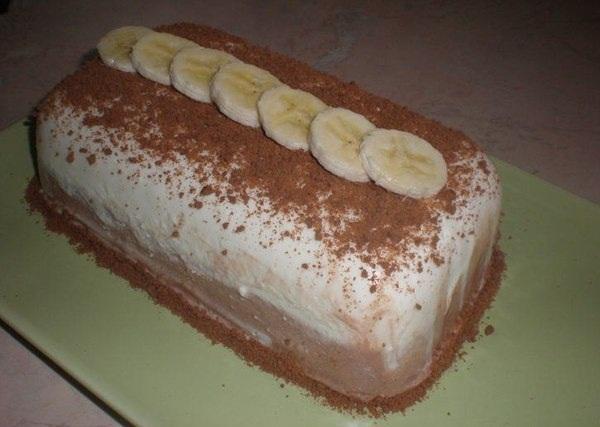 творожно банановый десерт фото