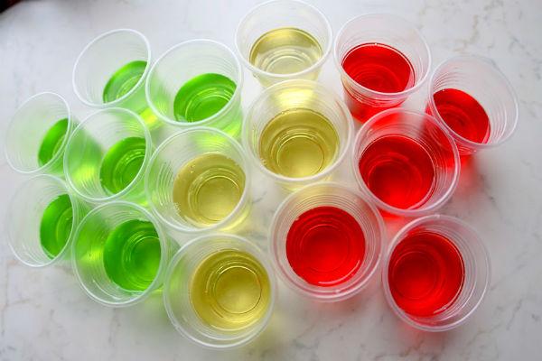 Разноцветное алкогольное желе