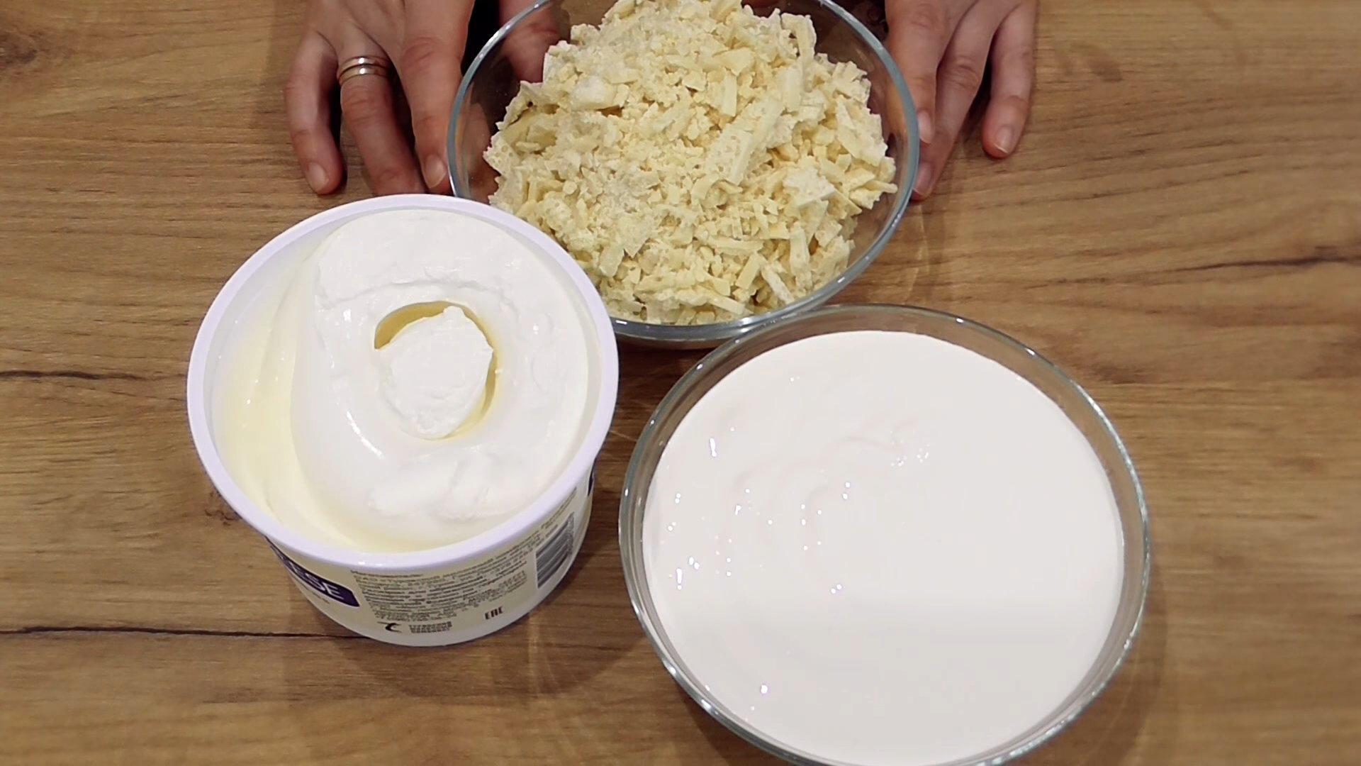 Рецепт - Густой крем с маскарпоне для выравнивания торта - шаг 1