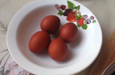 Как покрасить яйца в луковой шелухе - фото