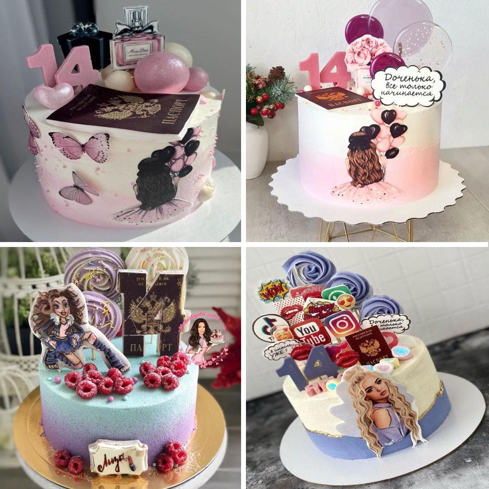 Красивые варианты оформления торта для девочки