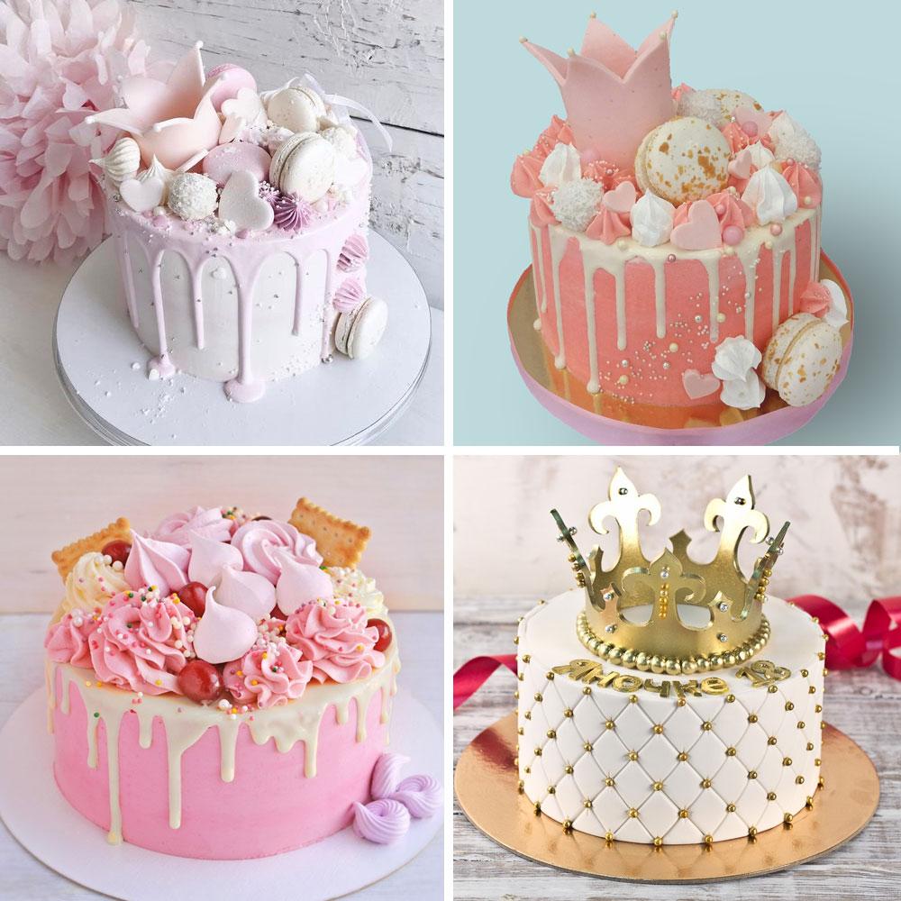 Дизайн торта с короной для девочки