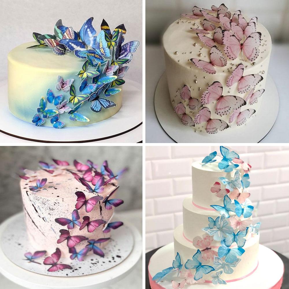 Красивые торт с бабочками для девушки
