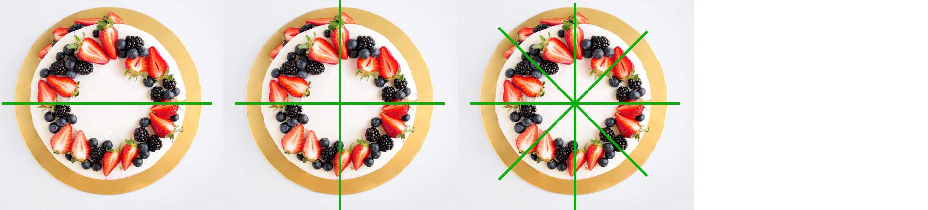 Как разделить круглый торт на 8 частей