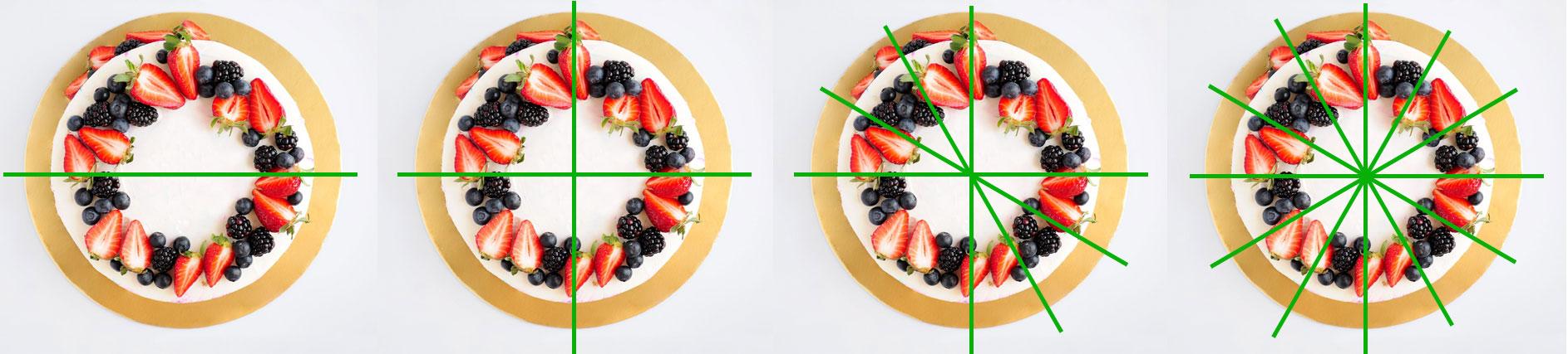 Как разделить круглый торт на 12 частей